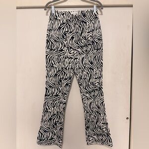 Topshop Zebra Print Flared Pants